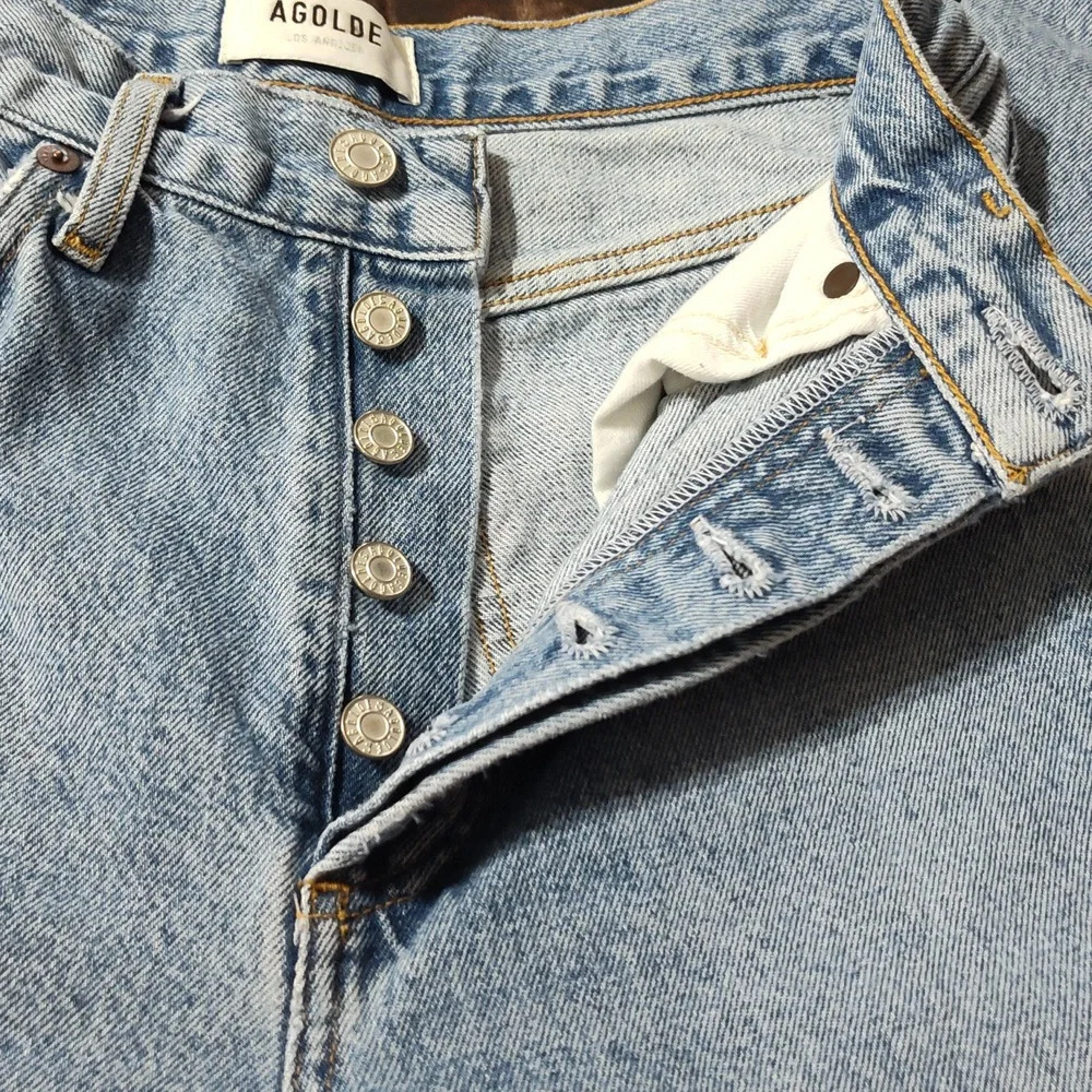 AGOLDE Riley High Rise Straight Leg Jeans in Escalate Size 23 - Picture 4 of 7